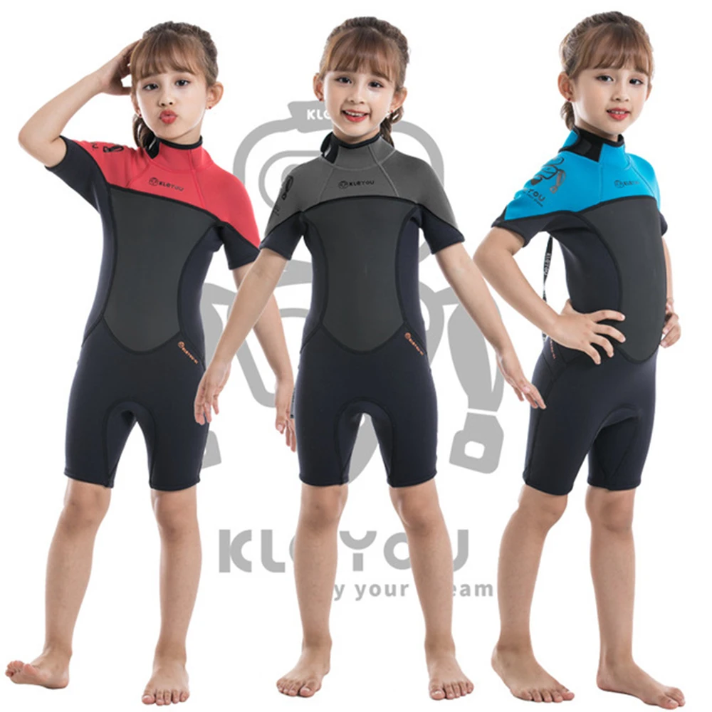 

2.5mm Neoprene Boys Thick Swimsuits Surf Shorty Wetsuit for Kids Girls Underwater Diving Suit Children Scuba Swimwear Keep Warm