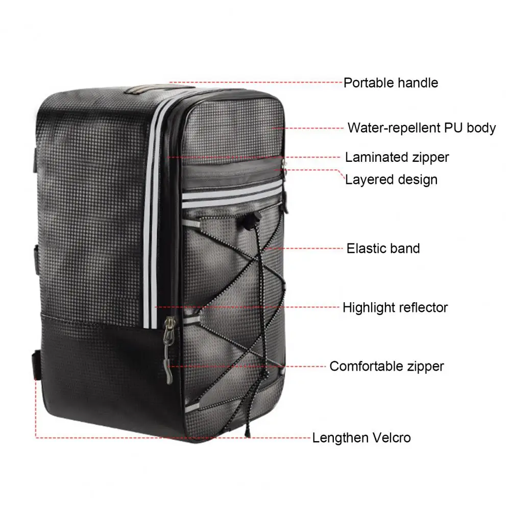 Sacoches De Vélo Arrière Double - 17 Litres - Imperméables - Pack Avec Réflecteurs