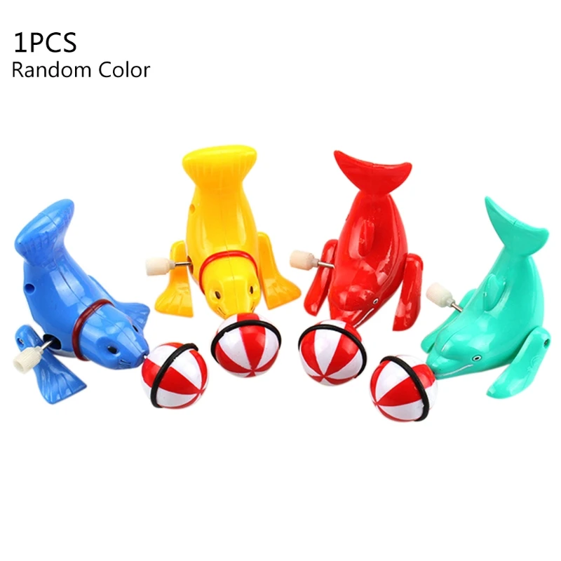 

HUYU Cartoon Dolphin Top Ball Chain Winding Dolphin Retro Collection Toys Wind Up Toys for Children Bath Toy for Kid Plastic
