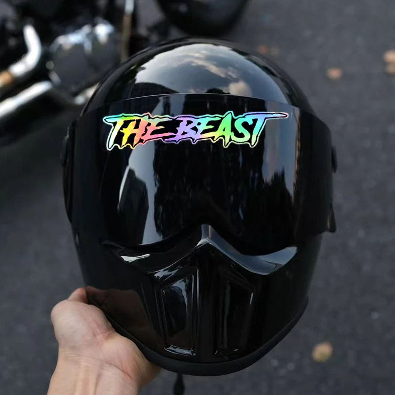 Motorcycle Helmet Stickers THE BEAST Motorcycle Helmet Stickers Waterproof for Motorbike Fuel tank Fender Front Fairing Electric Scooter Vinyl Decals