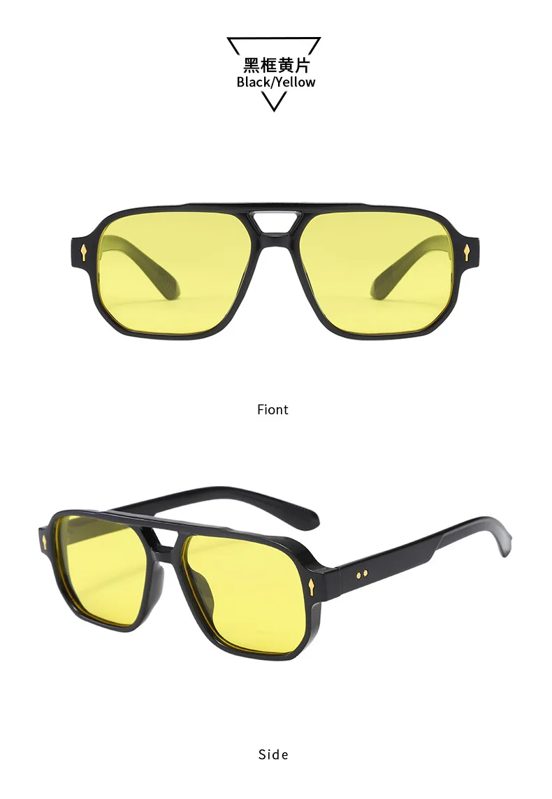 Neue Vintage Quadratische Sonnenbrille für Damen und Herren Marken-Rechteck-Sonnenbrille Ovale Brillen für Männer und Frauen – Detail 13