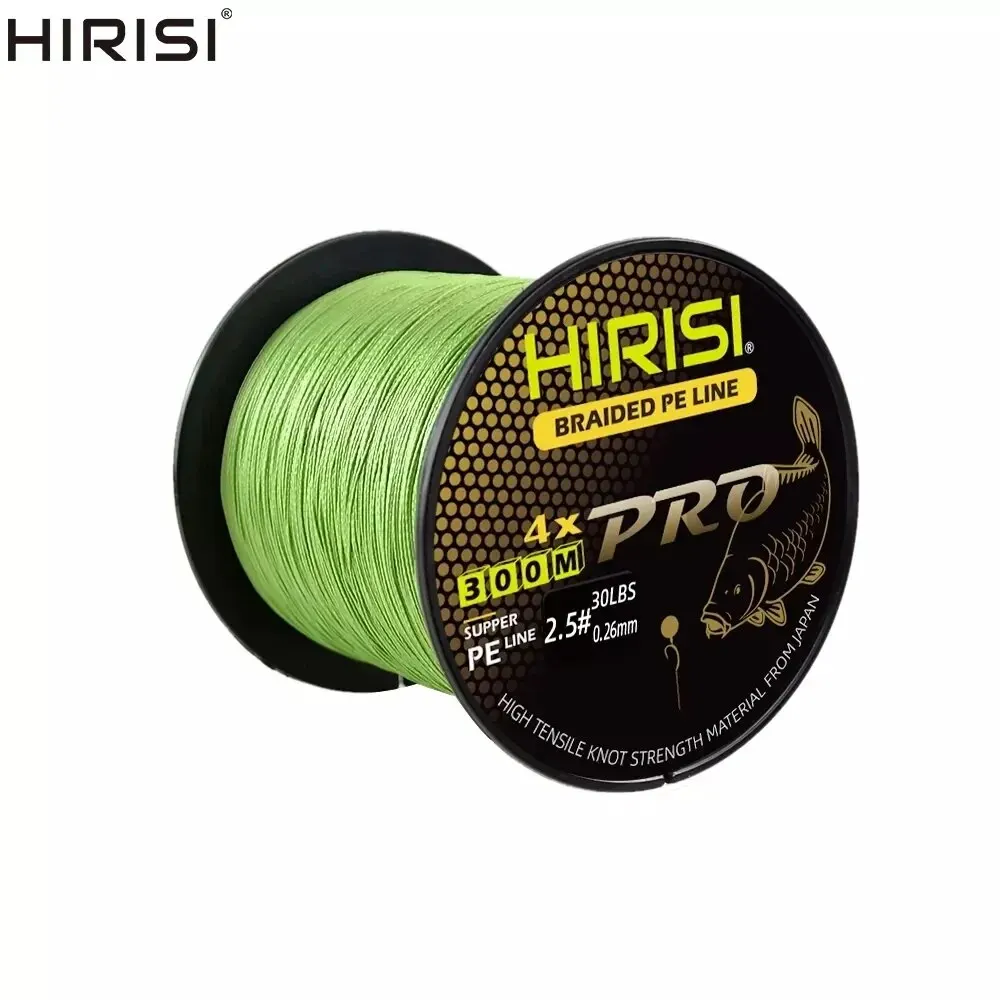Ligne de pêche carpe Hirisi 4 brins 300 mètres multifilament PE lisse 15-70LB pour pêche sportive