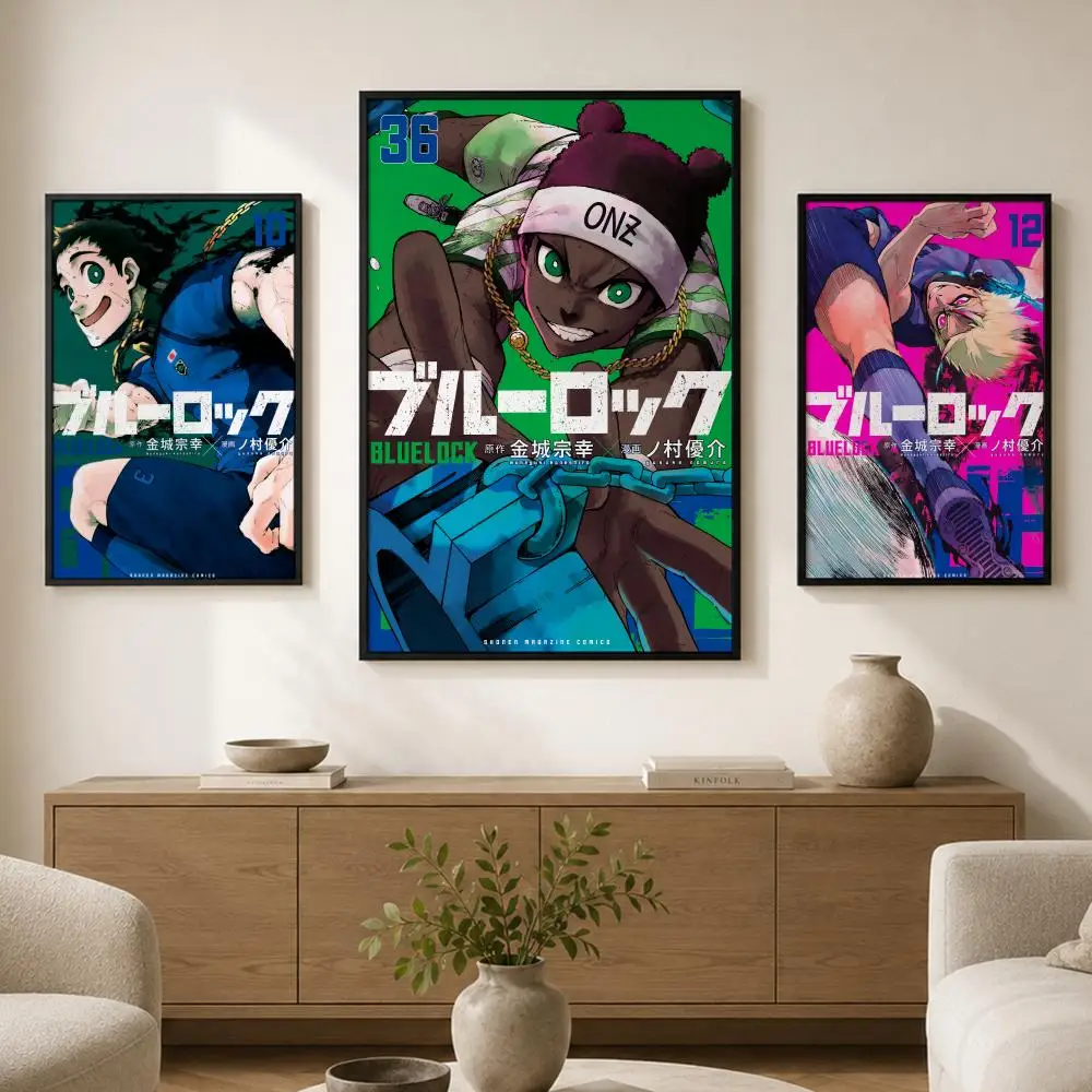 High-Definition Waterproof Blue Lock Art Poster - Self-Adhesive Decorative Print for Living Rooms and Bedrooms