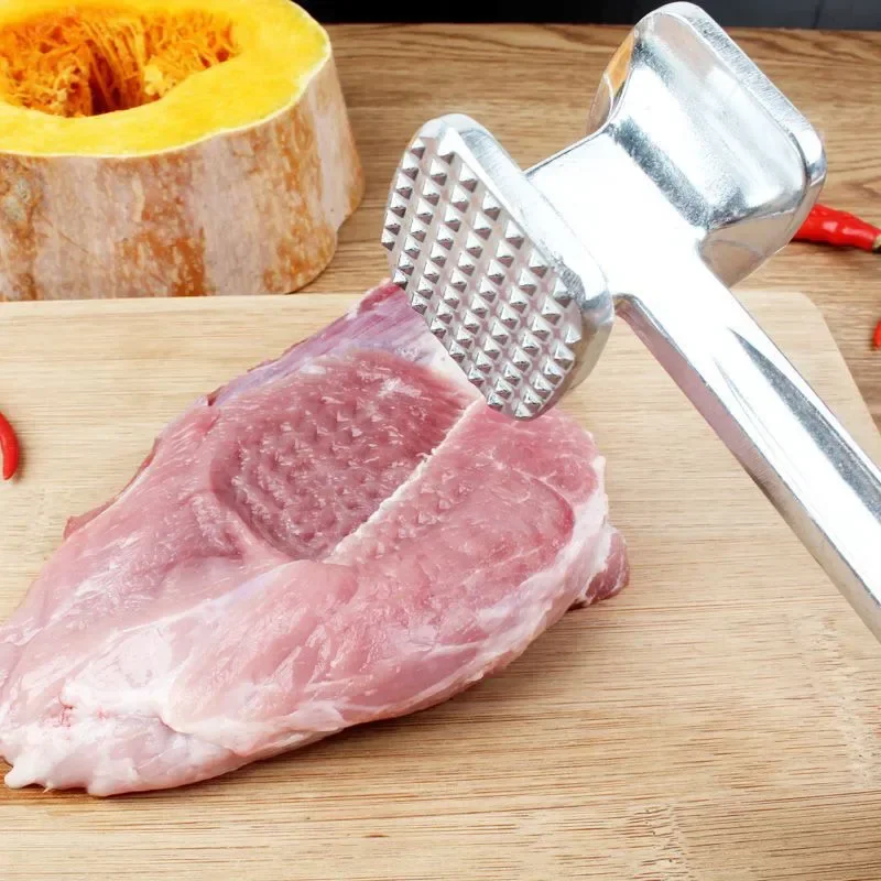 Meat Tenderizer Hammer Household Aluminum Alloy Steak Duty Metal Mallet 19cm Kitchen Tool Heavy Hammer Double-sided Meat