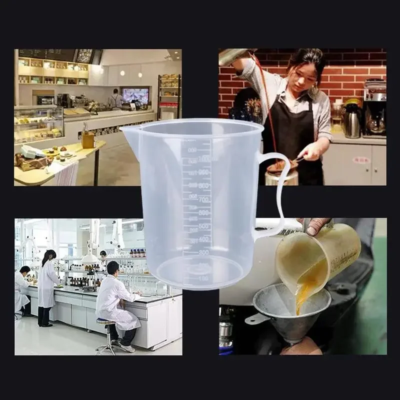 250 500 1000 2000 Ml Spout Kitchen Lab with Handle Measuring Cup Cooking Liquid Pitcher Jug Pour Durable Kitchen Tool measuring cup