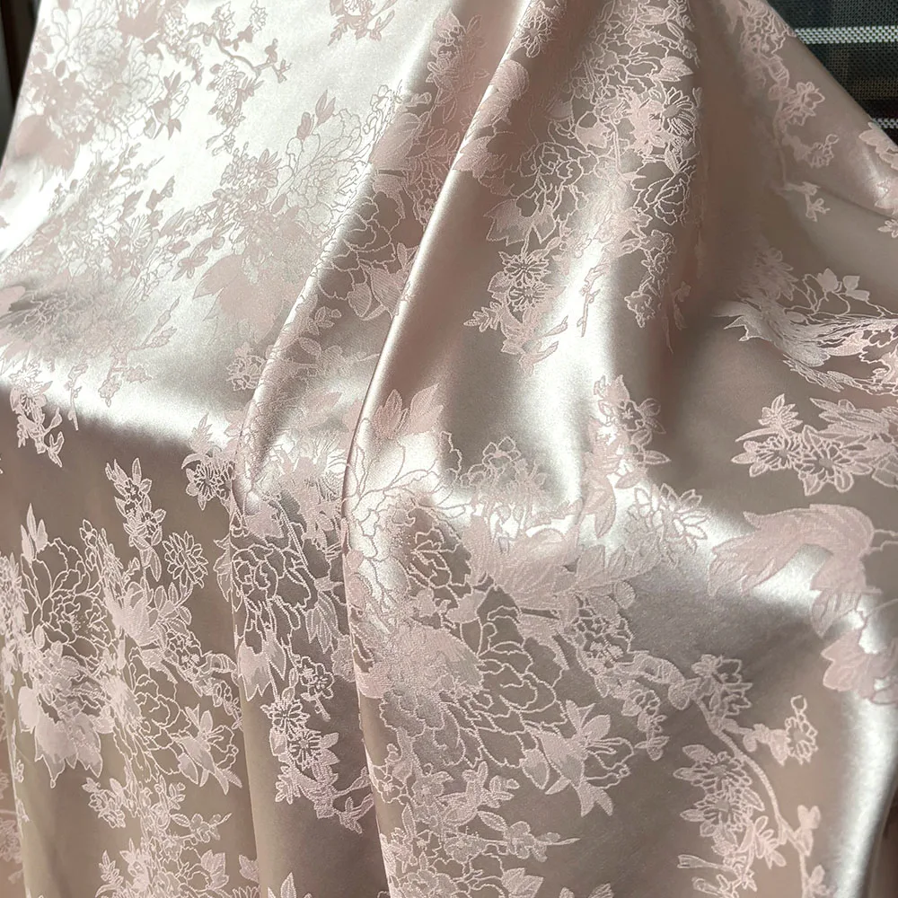 59inch Peony Brocade Jacquard Damask Upholstery Sofa Fabric Curtains Dining Chair Cover Home Decoration Pillow Cushion Materials