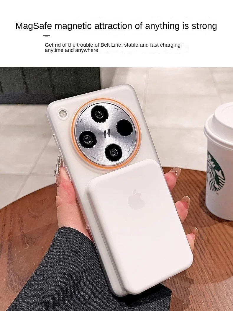 Transparent Magnetic Wireless Charging Protective Case - Hard Shell Back Cover