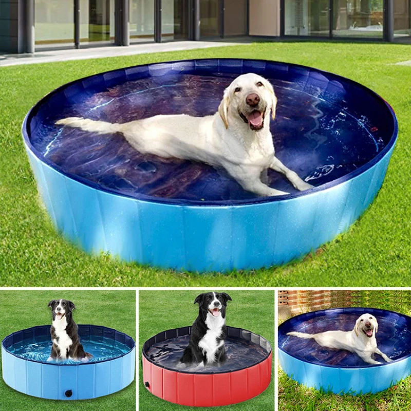 

1PC New pet supplies Dog Swimming Pool foldable bath basin for dog and cat outdoor interactive cat accessories cleaning bathtub