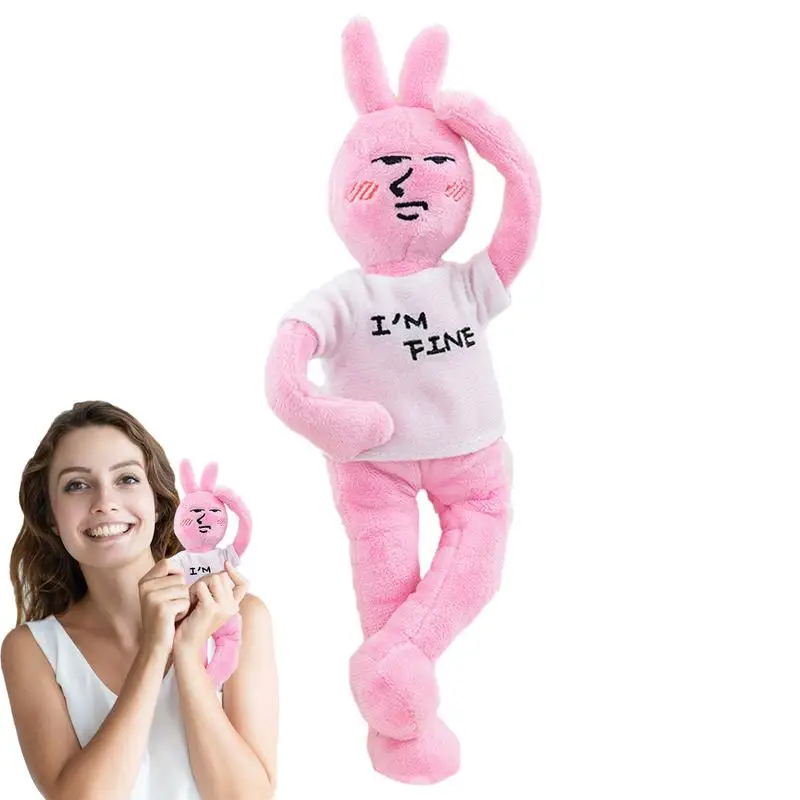 Bunny Plush Toy Soft Stuffed Animal  Plush Doll Toy With Movable Limbs And Cute Facial Expressions For Home Decor Girl Room feminist wall art poster with quotes and expressions mini skirt skirt sets mini skirts