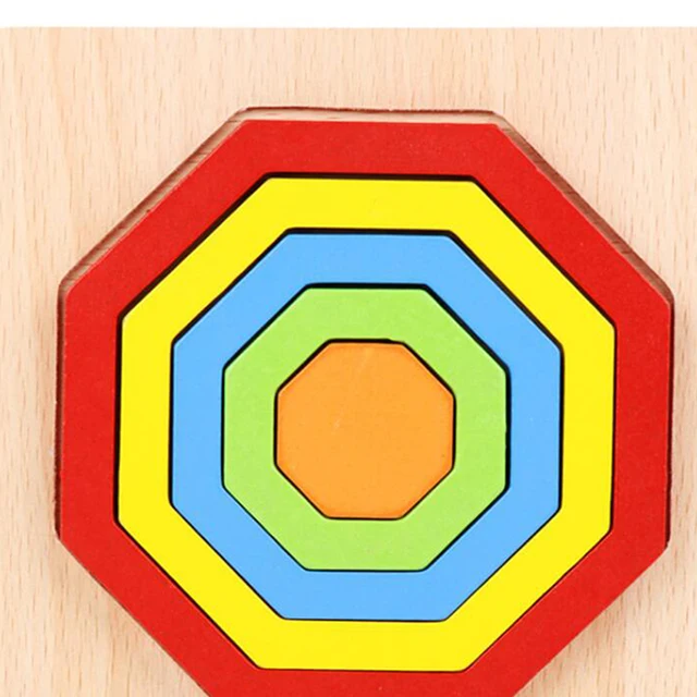 Cognition Board Children Jigsaw Puzzle Wooden Toys Kids Educational Toy Baby Montessori Learning Match Bricks Toys Colorful 6