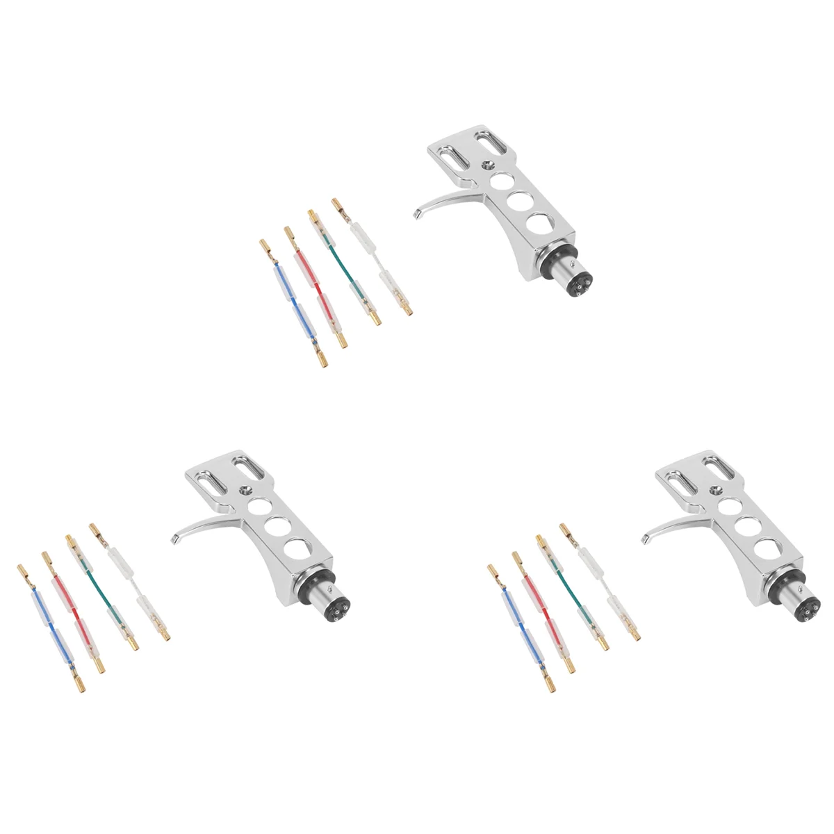 

3X Universal LP Disc Record Player Phono Turntable Headshell 4-Pin with OFC Leadwires for Direct-Drive Turntable