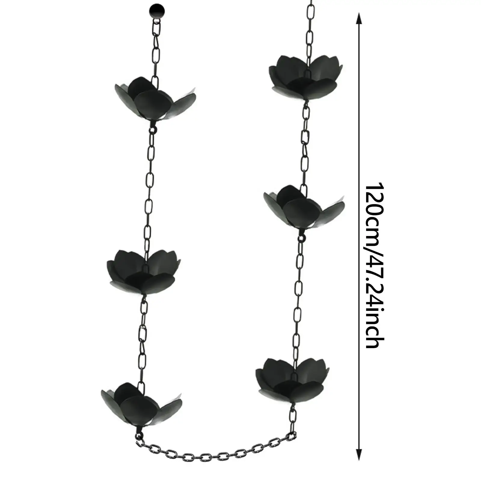Rain Chain,Rainwater Diverter,Lotus Rain Catchers,Chain Gutters Downspout,Villa Improvement Hanging Gutter Chain Downspout