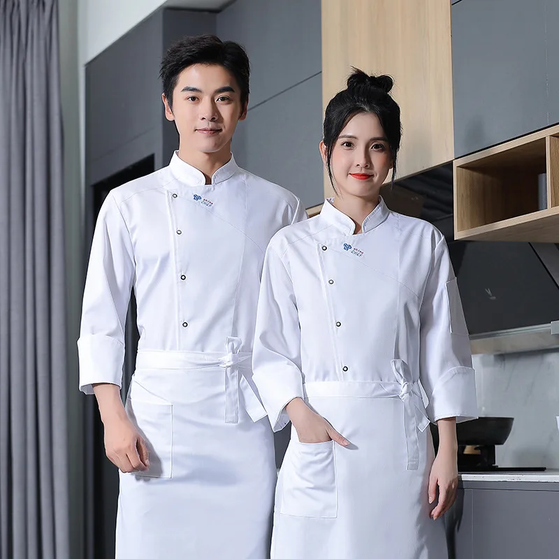 

Kitchen Work after Dining Hotel Restaurant Canteen Clothes Waterproof Chef Uniform Long Sleeve Autumn and Winter Cl