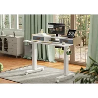 Standing Desk with Drawers,48Inch Standing Desk Adjustable Height,Adjustable Electric Stand Up Sit Stand Small Desk with Storage 1