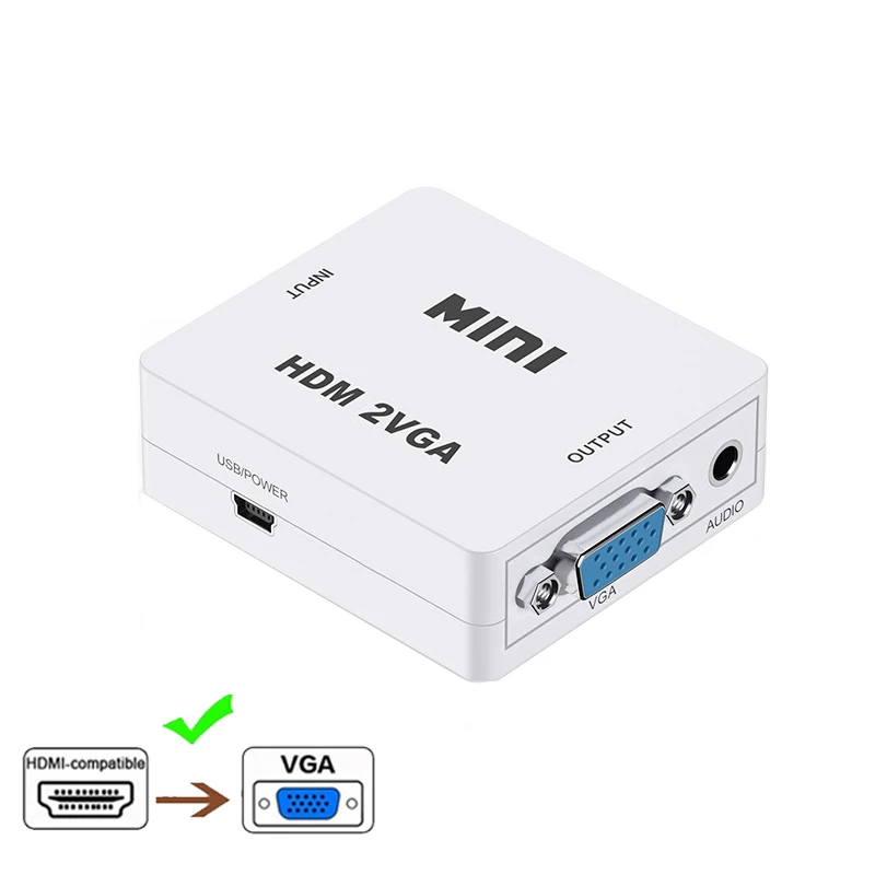 High-Definition 1080P VGA to HDMI Converter with Audio Interface