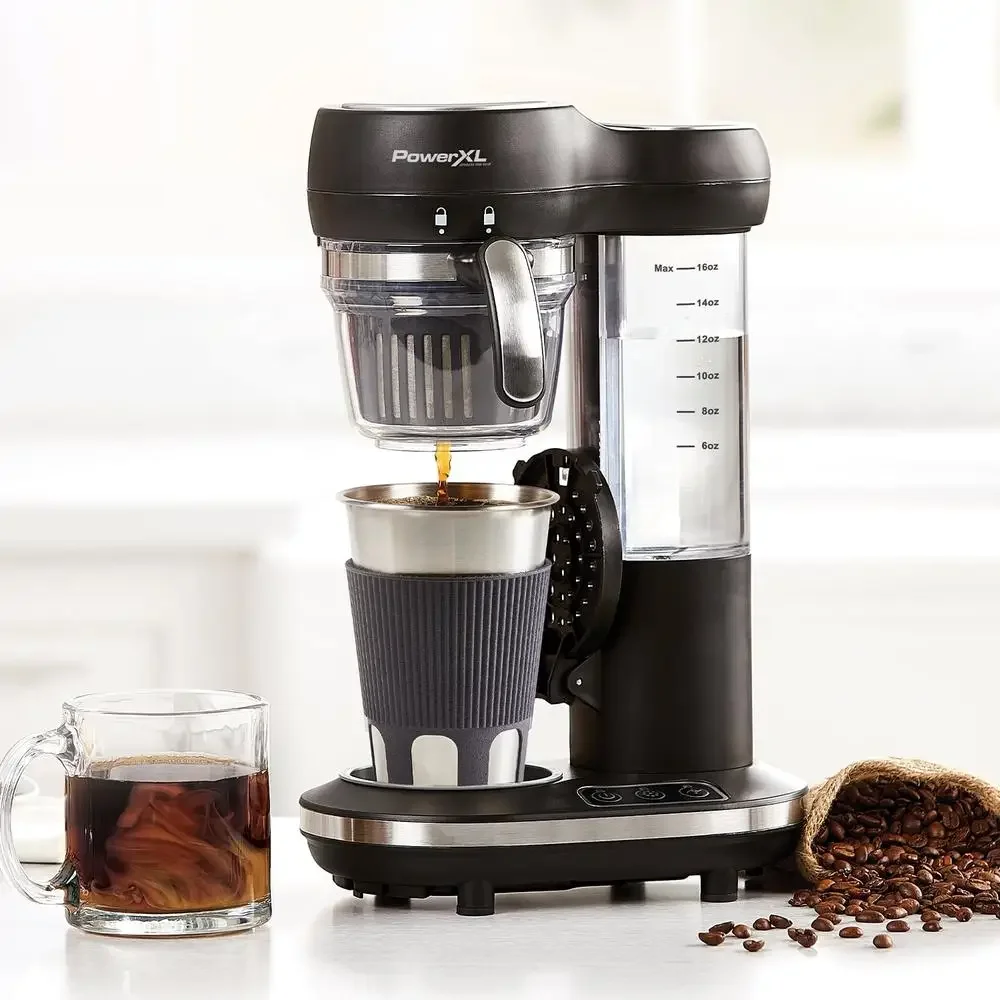 Single-Serve Coffee Maker with Built-In Grinder 16-Oz 1-Touch LED Control Panel Waste-Reducing Reusable Filter Compact Design 2