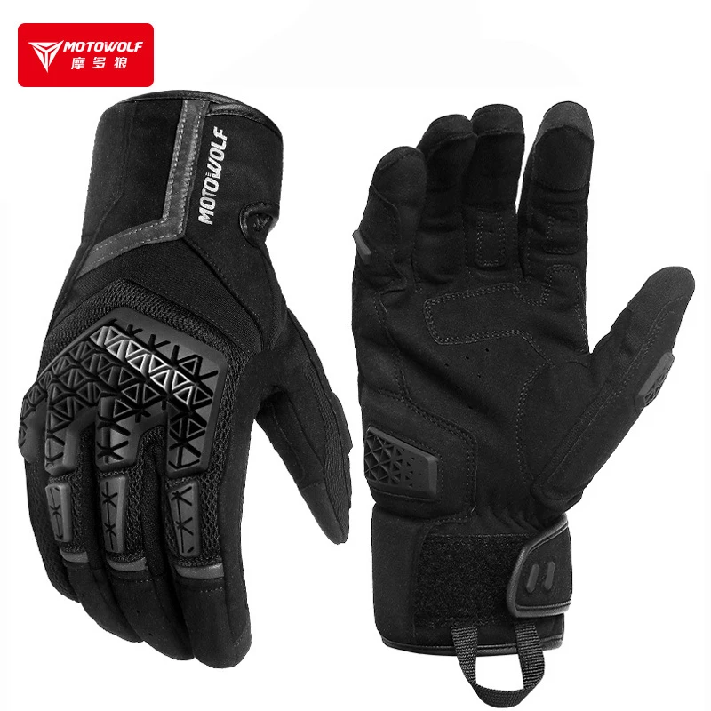 Men's Full Finger Touch Screen Motorcycle Gloves TPR Protector
