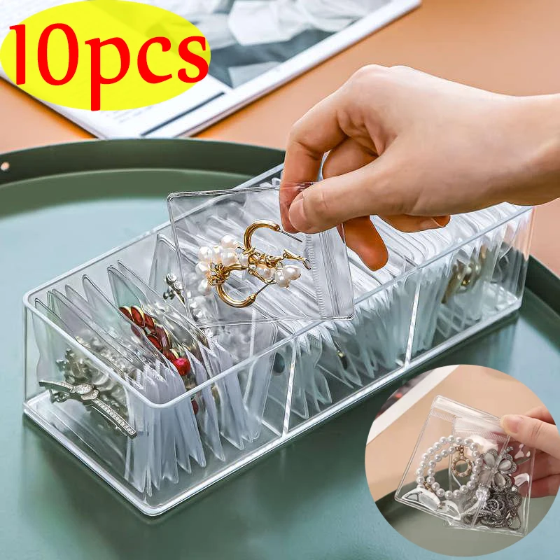 

10pcs PVC Self Sealing Plastic Jewelry Zip Lock Bags Reclosable Thick Transparent Ziplock Gift Packaging Storage Pouches