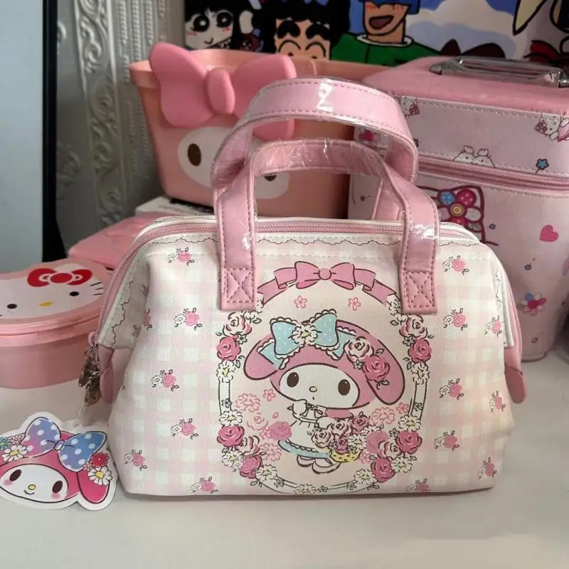 

Новинка Kawaii Мультфильм Sanrios Косметика Ba My Melody милый аниме японский стиль Высокая емкость Портативная сумка для хранения для студентов