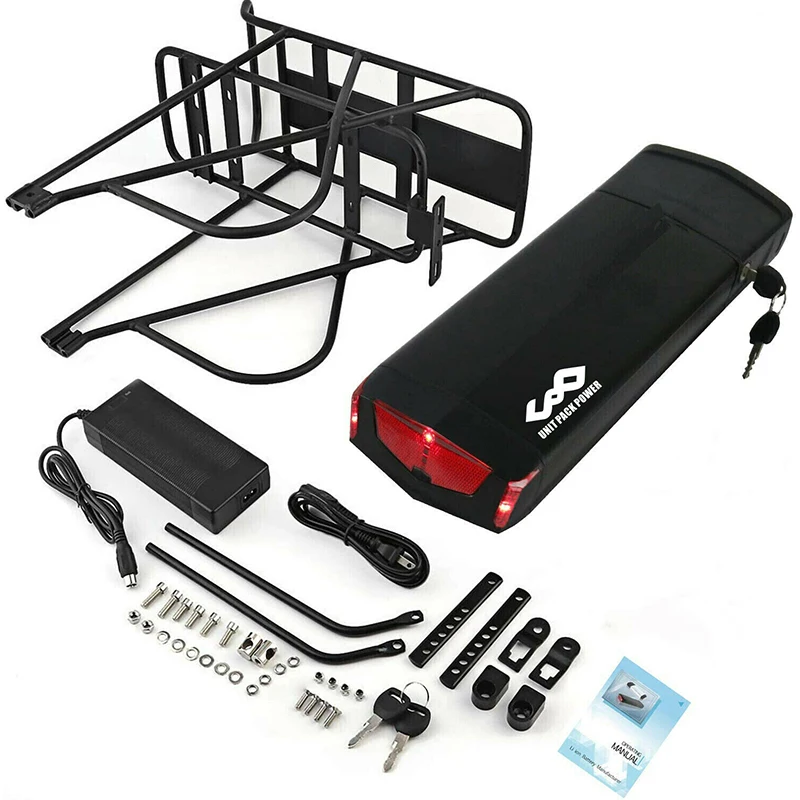 Batteria Ebike 36V 17.5Ah 13AH 15H Batteria per bicicletta elettrica per portapacchi posteriore 18650 Confezione per kit motore 36V 250W 350W 500W - immagine 3