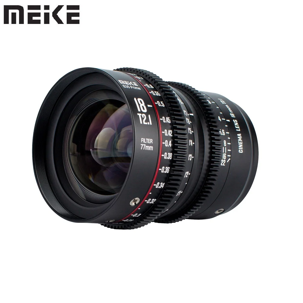 

Meike 18 мм T2.1 S35 ручной основной кинообъектив для Canon EF крепление и кино видеокамера EOS C100 Mark II EOS C200 EOS C300 Mark III
