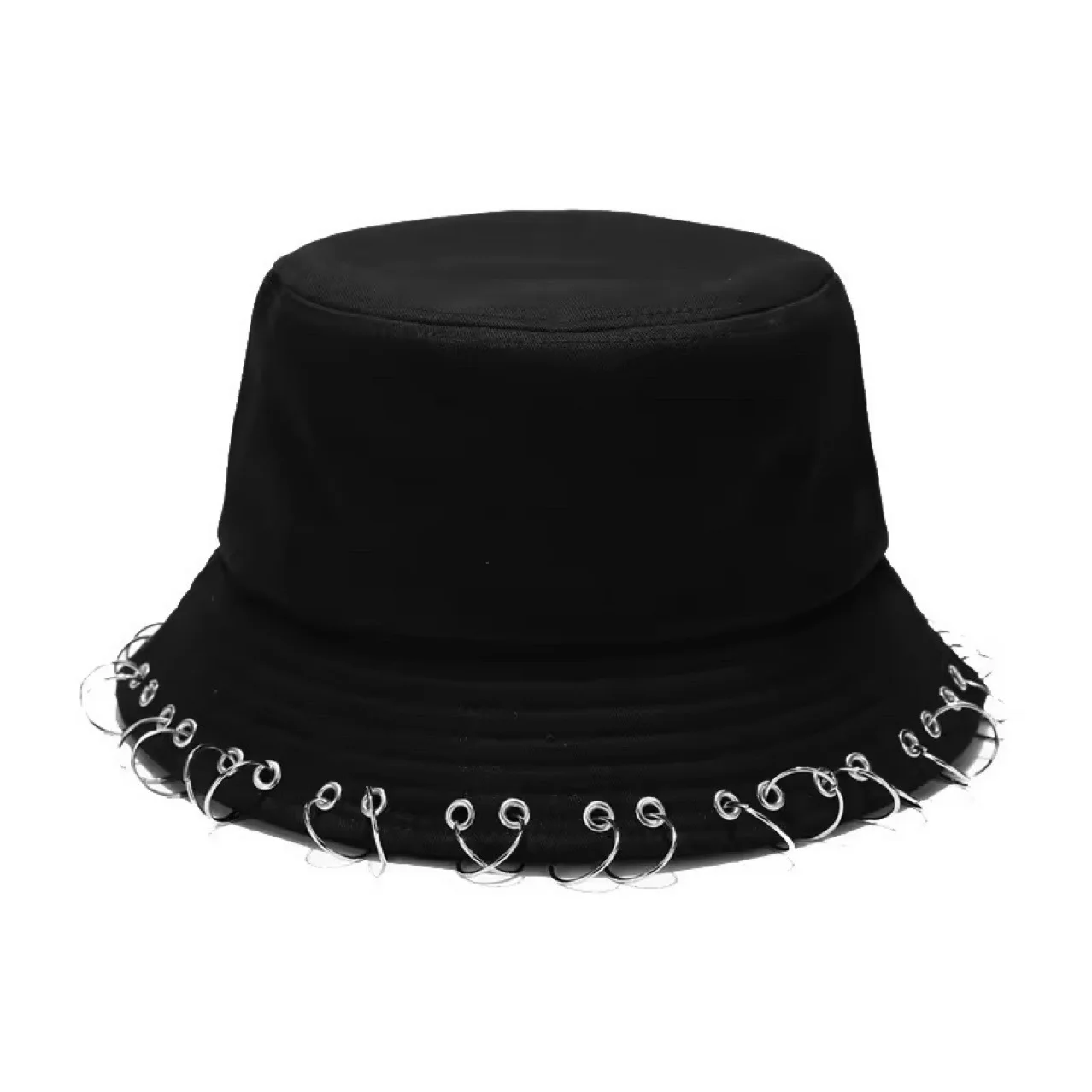 Circular metal fisherman hat for women's street fashion trend antique basin hat