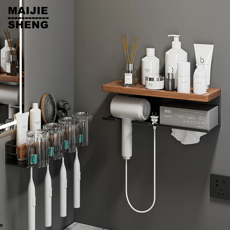 Bathroom Hair Dryer Stand Diy Rustic Hair Dryer Holder Wall