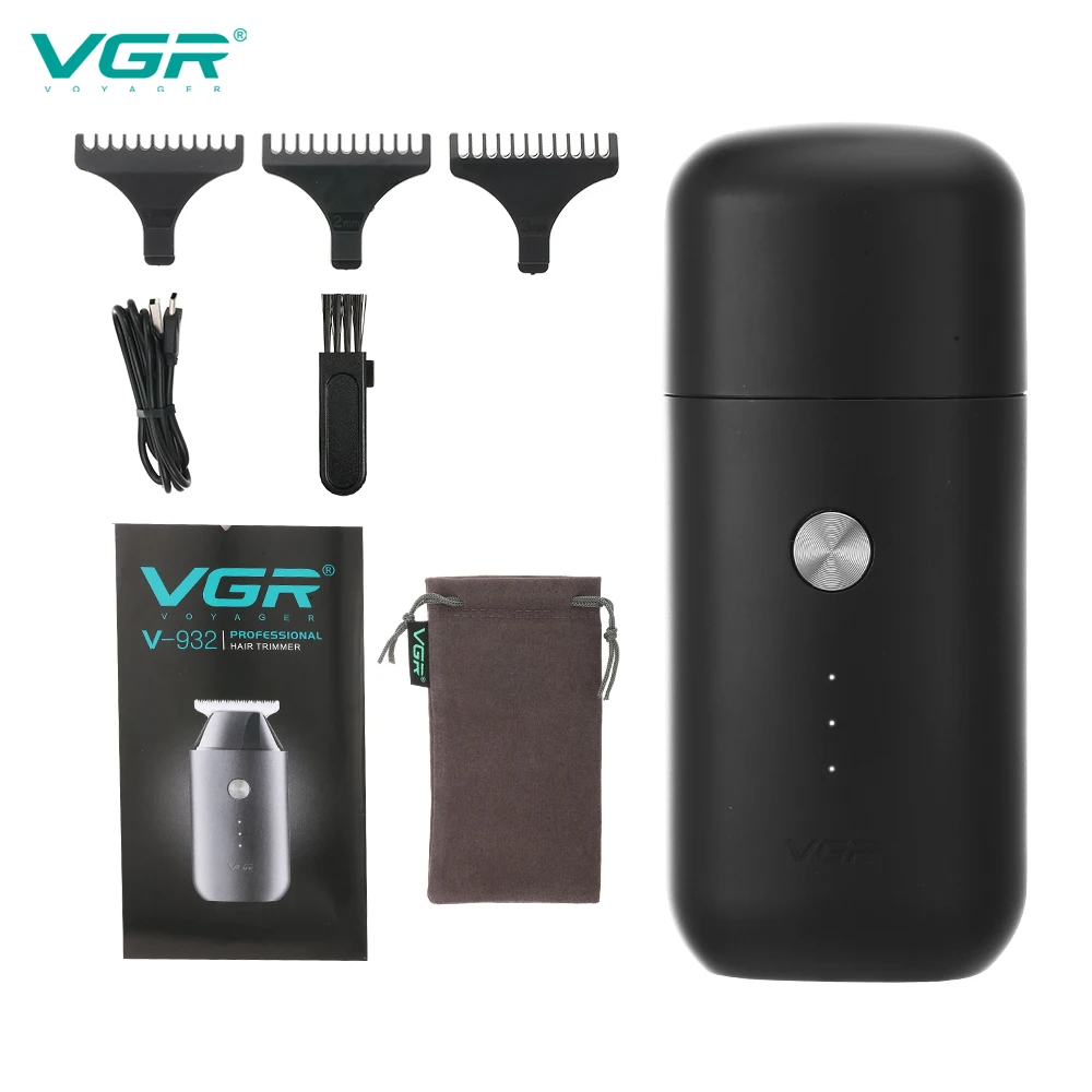 VGR 932 미니 헤어 클리퍼, T-블레이드 헤어 클리퍼, 가정용 수염 트리머, 무선 휴대용 0mm 절단기