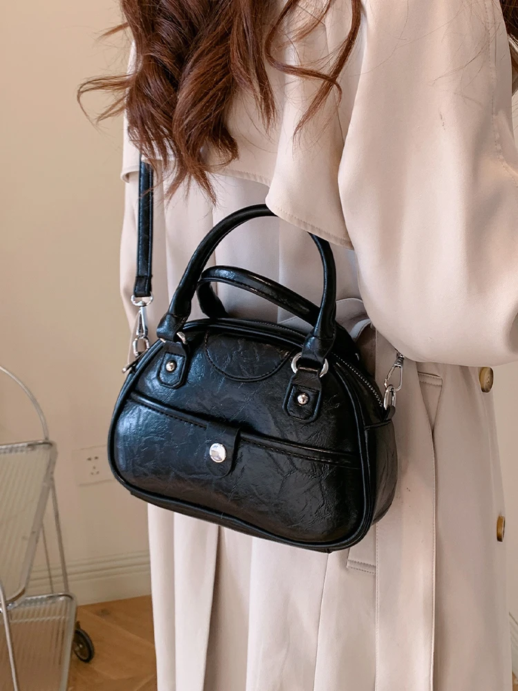 

Корейские однотонные сумки через плечо из искусственной кожи для женщин, весна 2024, модная сумка на плечо, роскошные сумки и кошельки для женщин