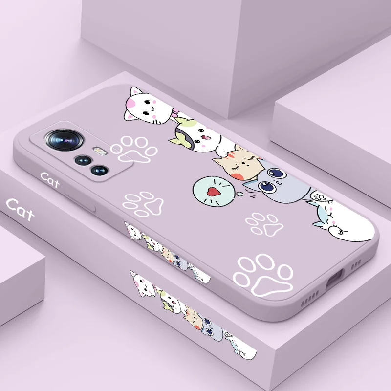 Adorable Stacking Cats Liquid Silicone Phone Case