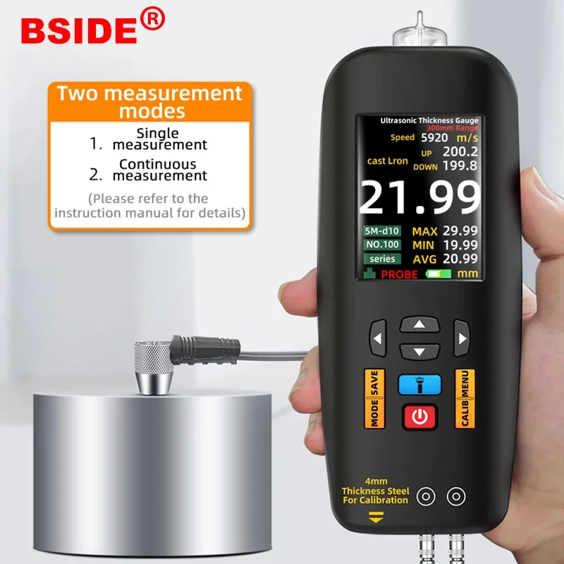 T7 Digital Ultrasonic Thickness Gauge High Precision Steel Plate Glass Plastic Ceramic Metallic ceramics composites Tester Meter thickness gauge