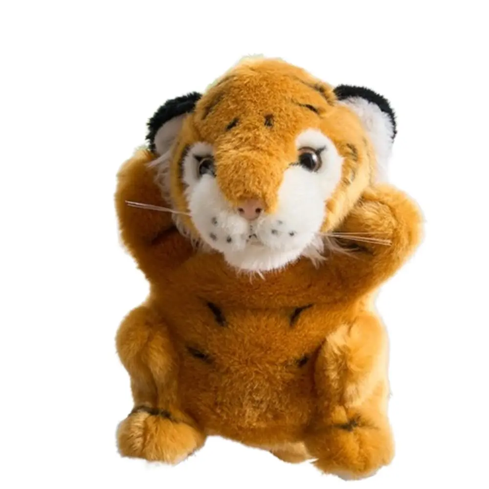 스토리텔링 동물 호랑이 손인형 시뮬레이션 소프트 핸드 핑거 스토리 인형 조기 교육용 20cm 봉제 호랑이 스토리타임