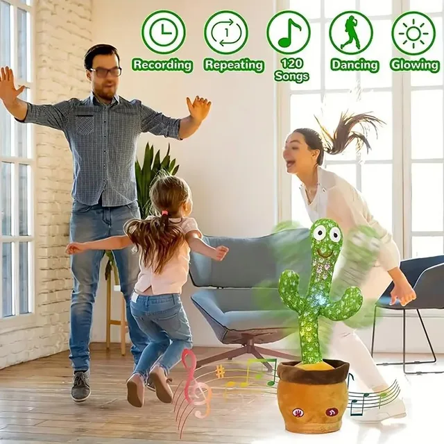 Jouet en peluche électronique, décoration de la maison pour enfants, cadeaux de noël, jouets de Cactus parlant dansant pour bébés garçons et filles, 1 pièce 4