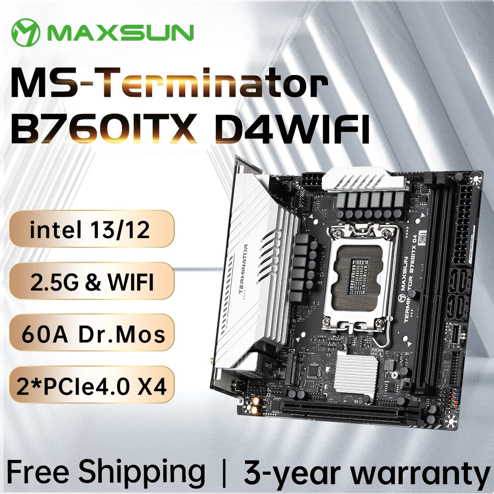 MAXSUN New Terminator B760MITX D4 WIFI Motherboard DDR4 PCIe
