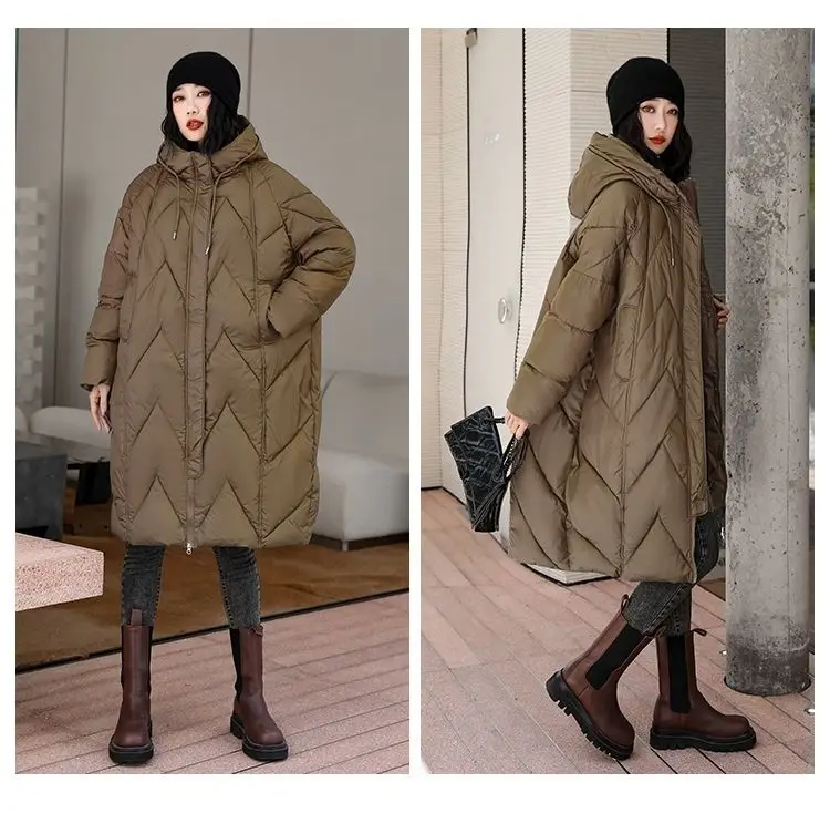 Oversized Thicken Down cotton Jacket for women Winter New Retro Chinese style Hooded Coat Female Cotton Warm Parker Overcoat