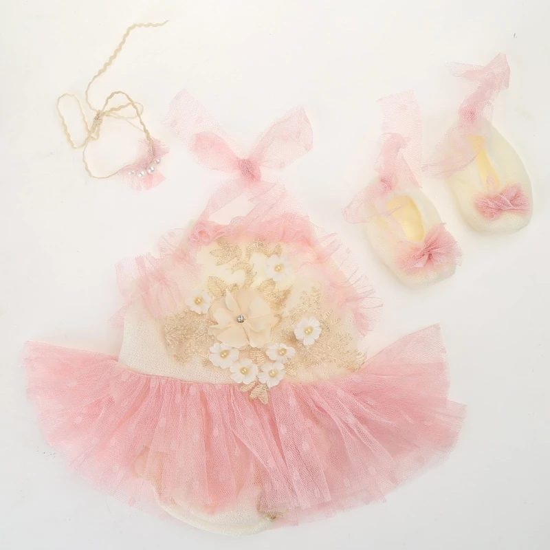 

Baby Photography Props Romper Newborn Photo Outfits Infant Headband Shoes