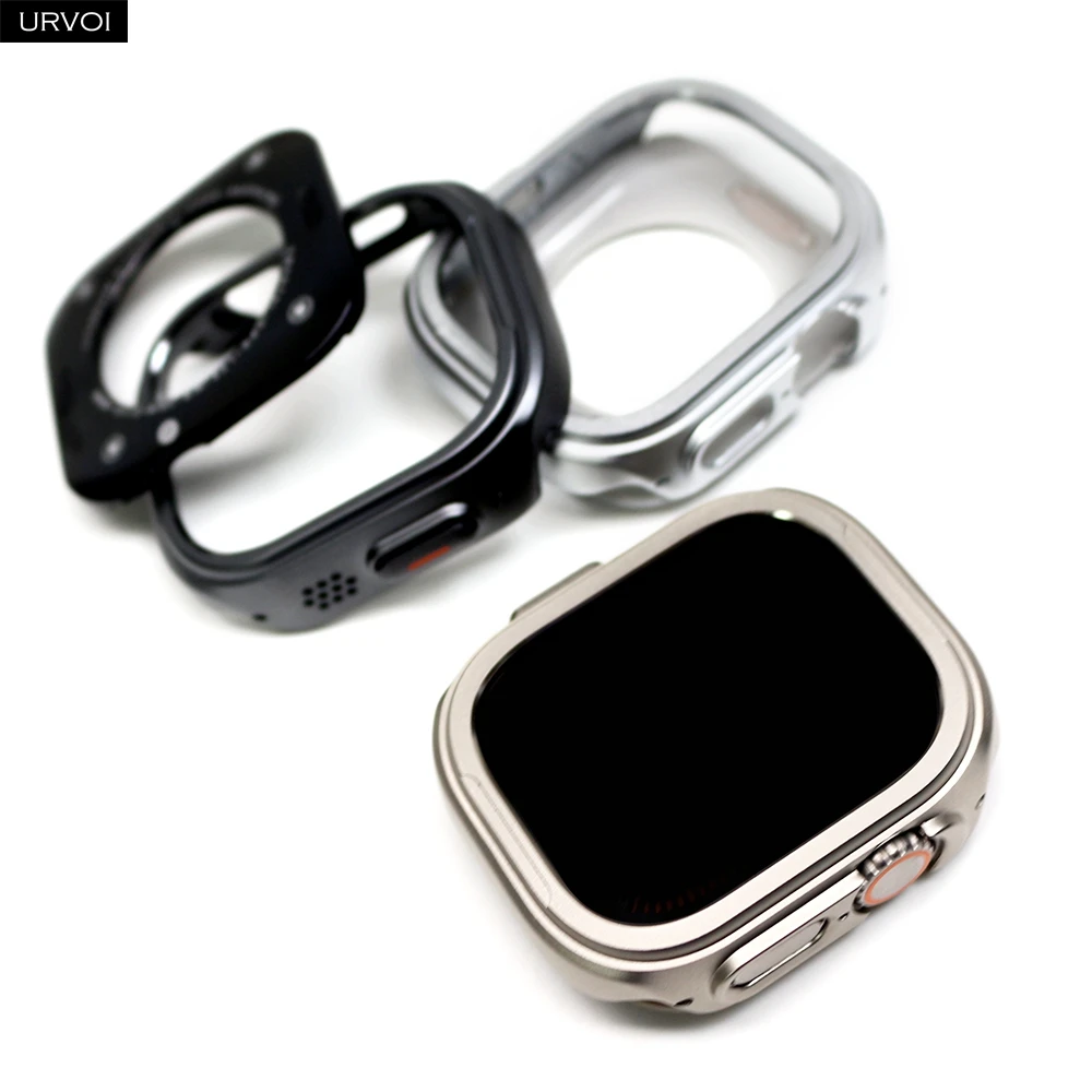 URVOI Zinc Alloy Bumper Case for Apple Watch - Enhanced Color-Changing Protective Cover