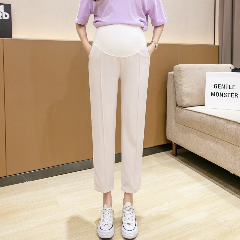 Good quality Summer loose pregnant women trousers fashion thick loose leisure suit pants sith pockets maternity straight pants 6
