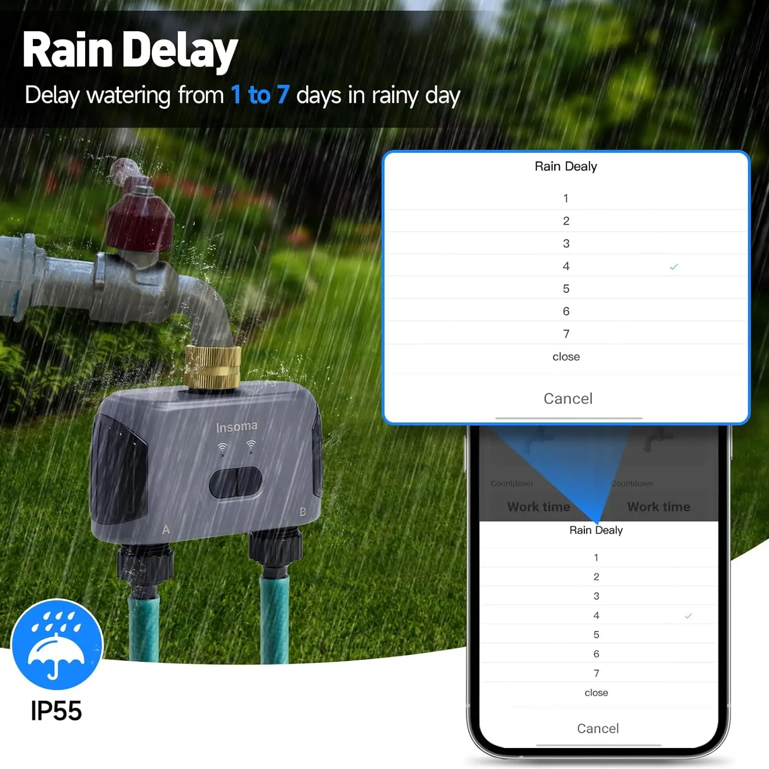 Insoma Automatic Water Timer with Gateway 2 Ways Garden Irrigation Watering System Sprinkler Programmer Tools support Alexa 6 Insoma Automatic Water Timer with Gateway 2 Ways Garden Irrigation Watering System Sprinkler Programmer Tools support Alexa 6