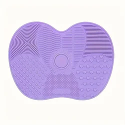 Apple - Shaped Silicone Makeup Brush Cleansing Mat for Deep Cleaning and Residue Removal (1PC - Purple)