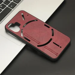 Luxurious Calfskin PU Leather Hard Case Cover - Nothing Phone 2 (Red)