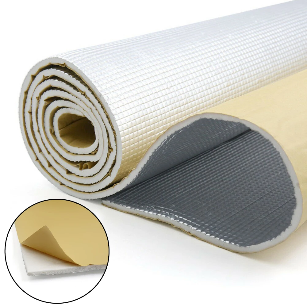6mm Thick Aluminum Foil Muffler Cotton Car Indoor Heat Sound Deadening Insulation Soundproof Dampening Mat Hood Engine Sticker