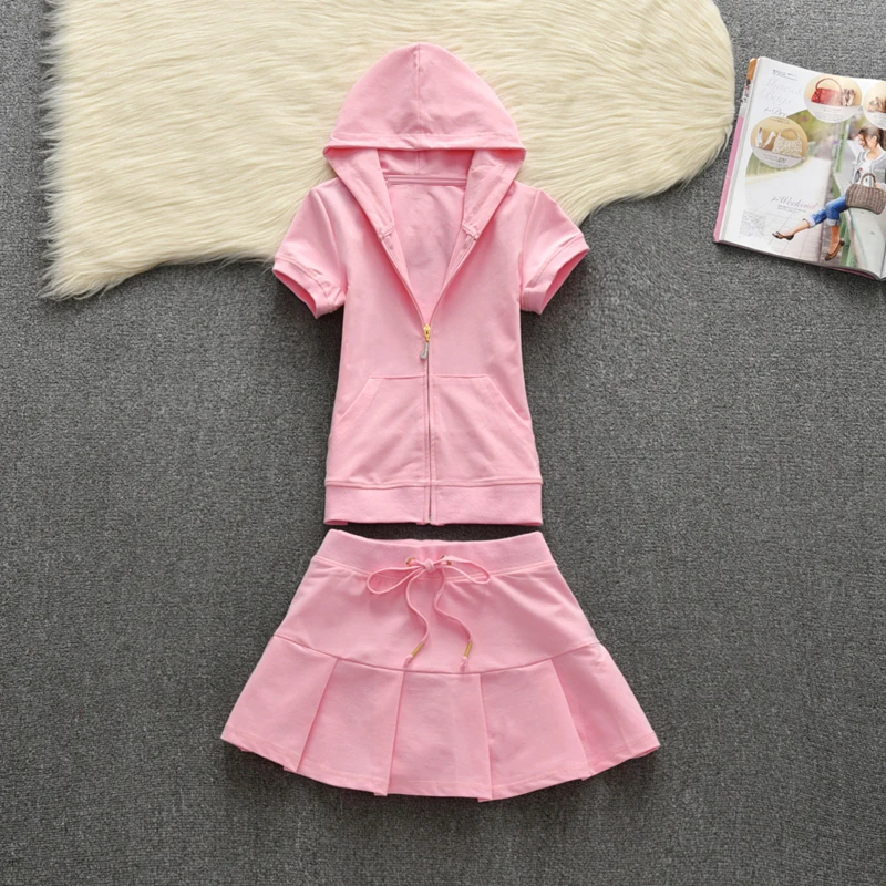 Y2K Women's Brand A-line Short Skirt 2-piece Set, Women's Casual Fashion Short Skirt Casual Set