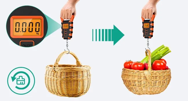 Pèse-bagage électronique avec ruban à mesurer et crochet_voghion.com
