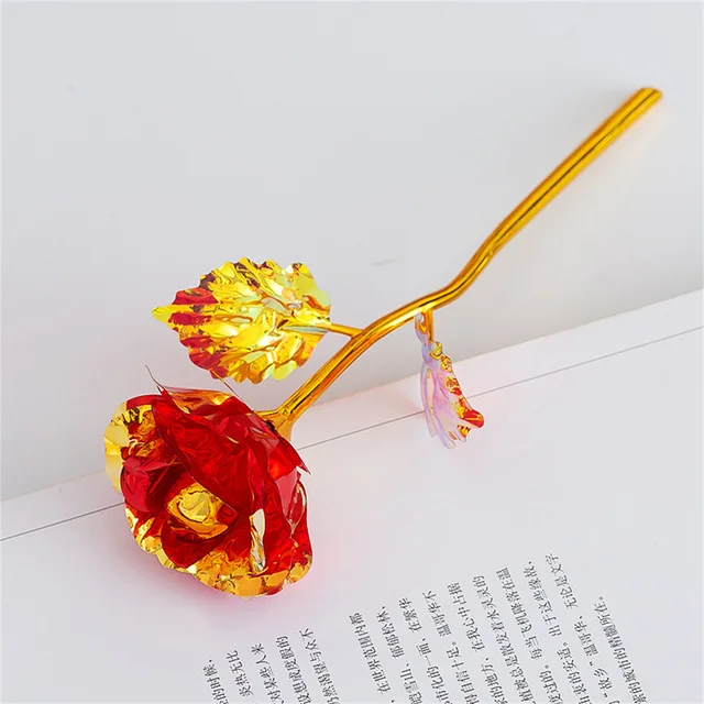 18cm 24k Golden Rose Flowe 5