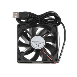 Compact USB - Powered Quiet Cooling Fans for Electronics and Computer Cases (8x8x1.5cm)