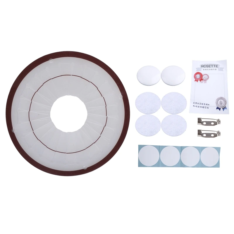 Rosette Maker DIY Paper Back Rosette With Pin Supply Materials For Professional Badge Button Maker Brooch