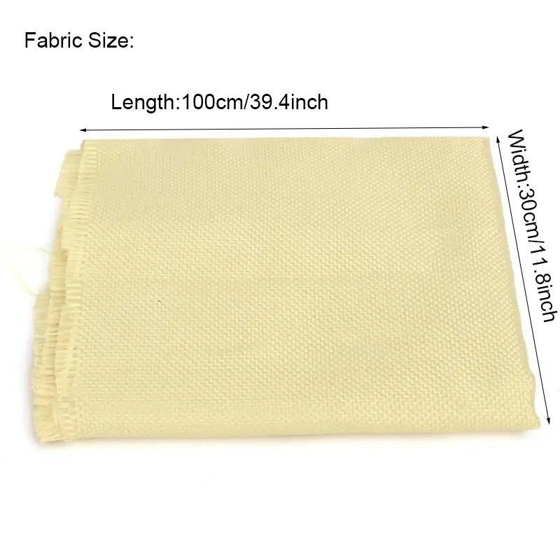 Industrial Yellow Aramid Fabric - 30x100cm High Tensile Strength Material for Reinforcement, Clothing & Projects