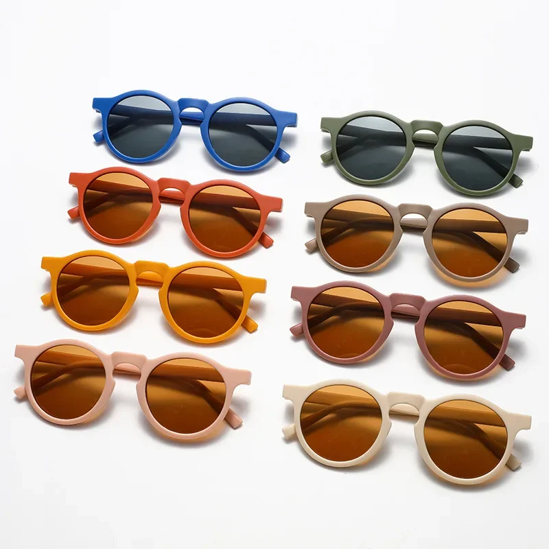 New Fashion Children Glasses Vintage Round Outdoor Sun Protection Baby Girls Acrylic UV400 Sunglasses Kids Eyeglasses_voghion.com