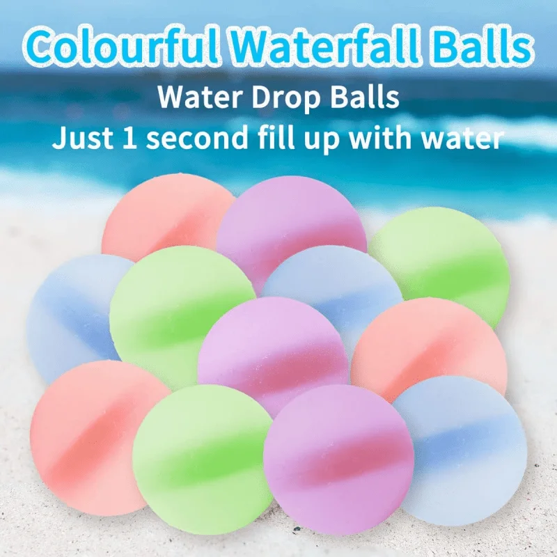 20Pcs Reusable Water Balloons Latex-Free Refillable Soft Water Bomb Quick-Fill Water Balls Summer Pool Beach Party Fun Water Toy 3